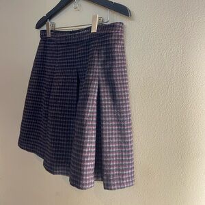 ROMEO + JULIET COUTURE ANTHROPOLOGIE PLAID WOOL MINI PLEATED SKIRT
